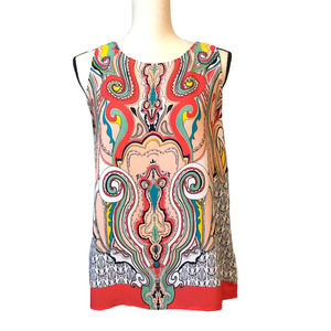 Pink Owl Multicolored Blouse, Size Large